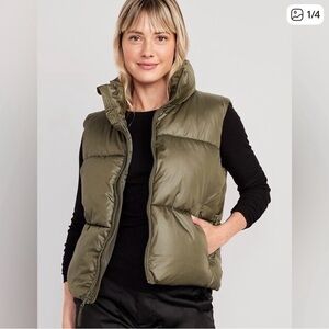 Old Navy Olive Green Puffer Vest